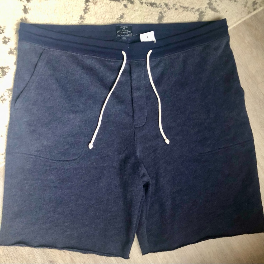 NWT J. Crew Authentic Fleece shorts XL Navy Blue